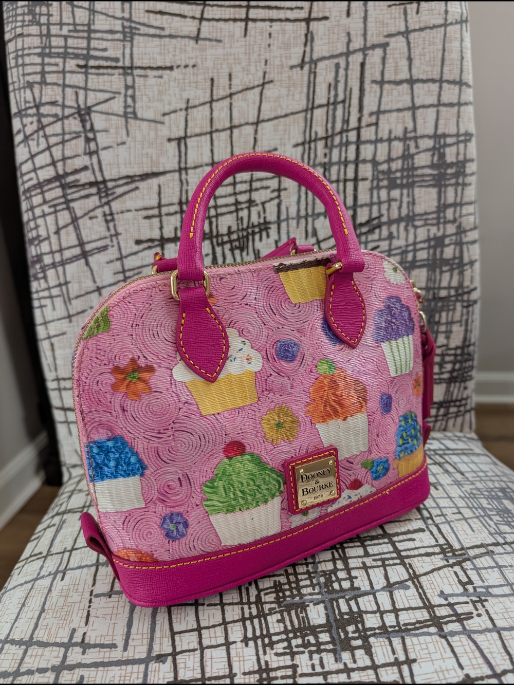 Dooney & Bourke Pink Cupcake Satchel - Playful Crossbody Bag - Picture 4 of 8